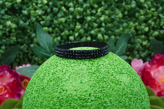 Obsidian Opulence: Handmade Black Rhinestone Cat Collar – Luxury Sparkly Breakaway Collar for Cats & Kittens