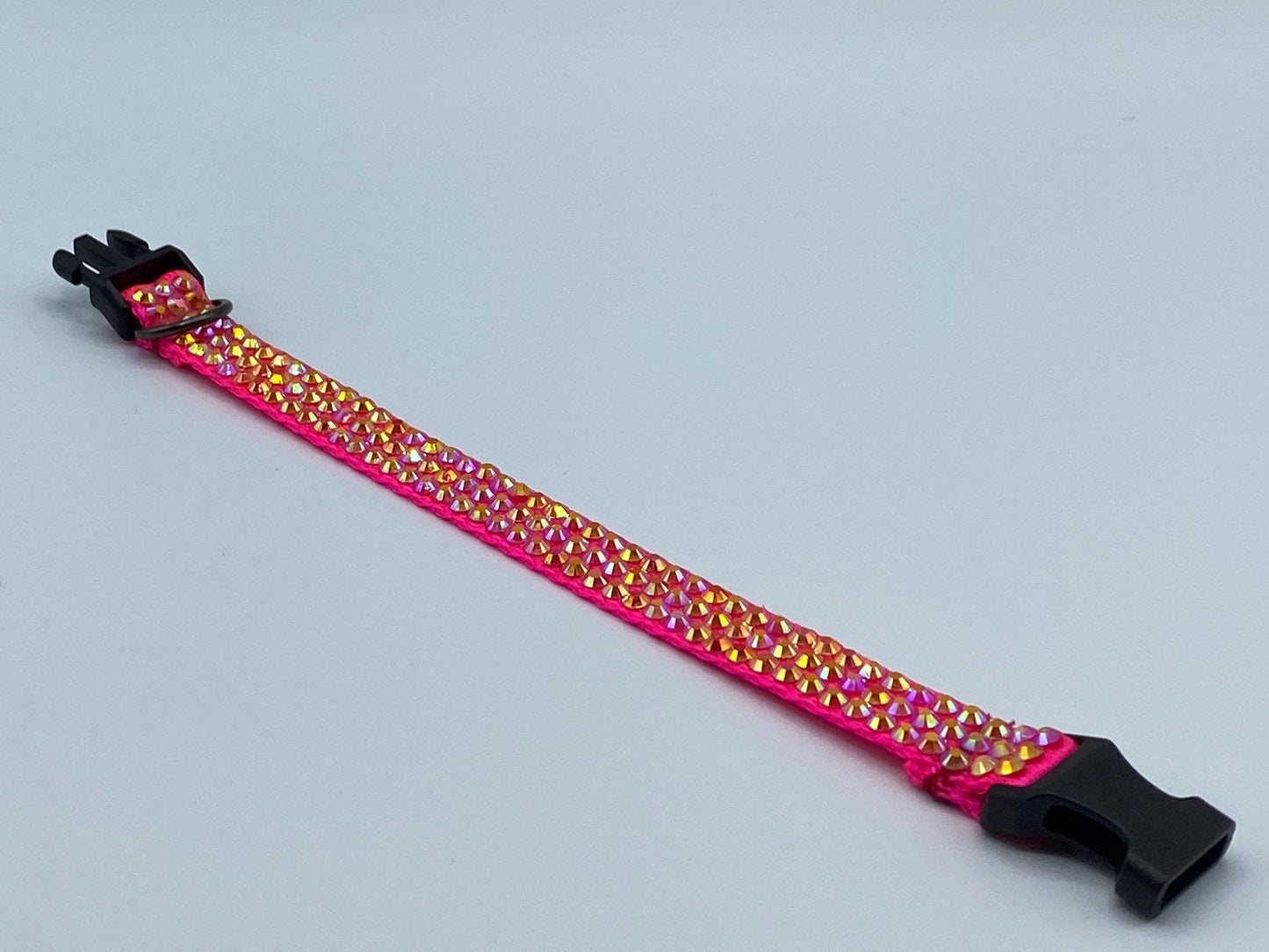 Handmade Hot Pink Rhinestone Cat Collar – Glam & Sparkly Bling Collar for Cats