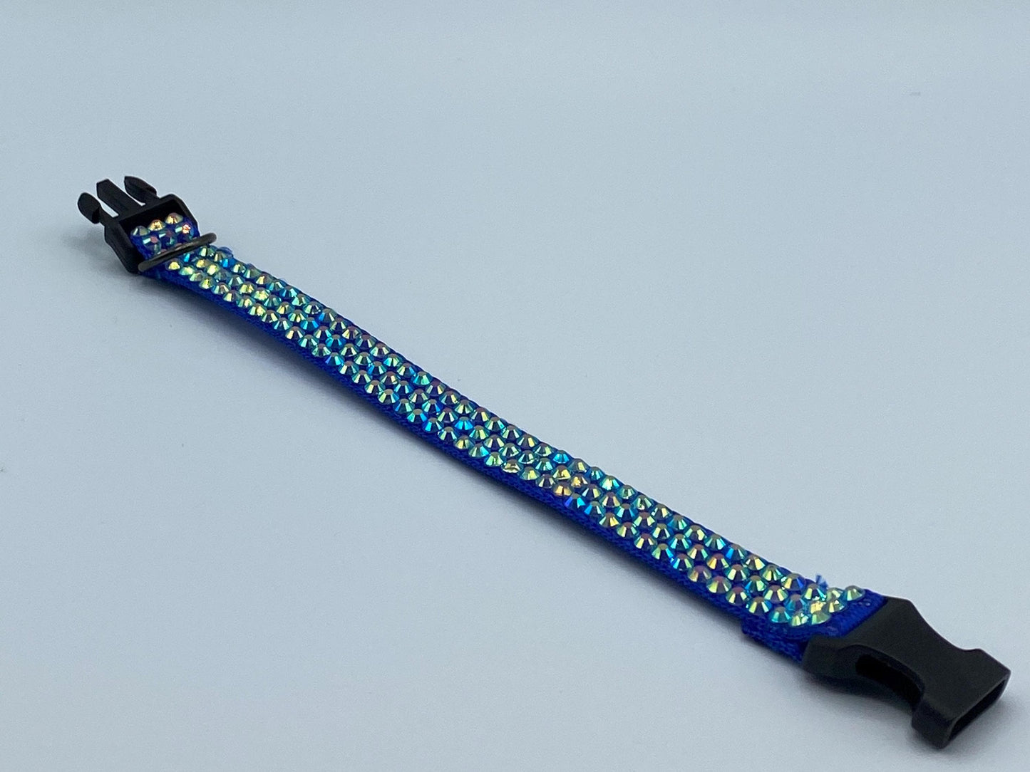 Handmade Blue Rhinestone Cat Collar – Stunning & Sparkly Bling Collar for Cats