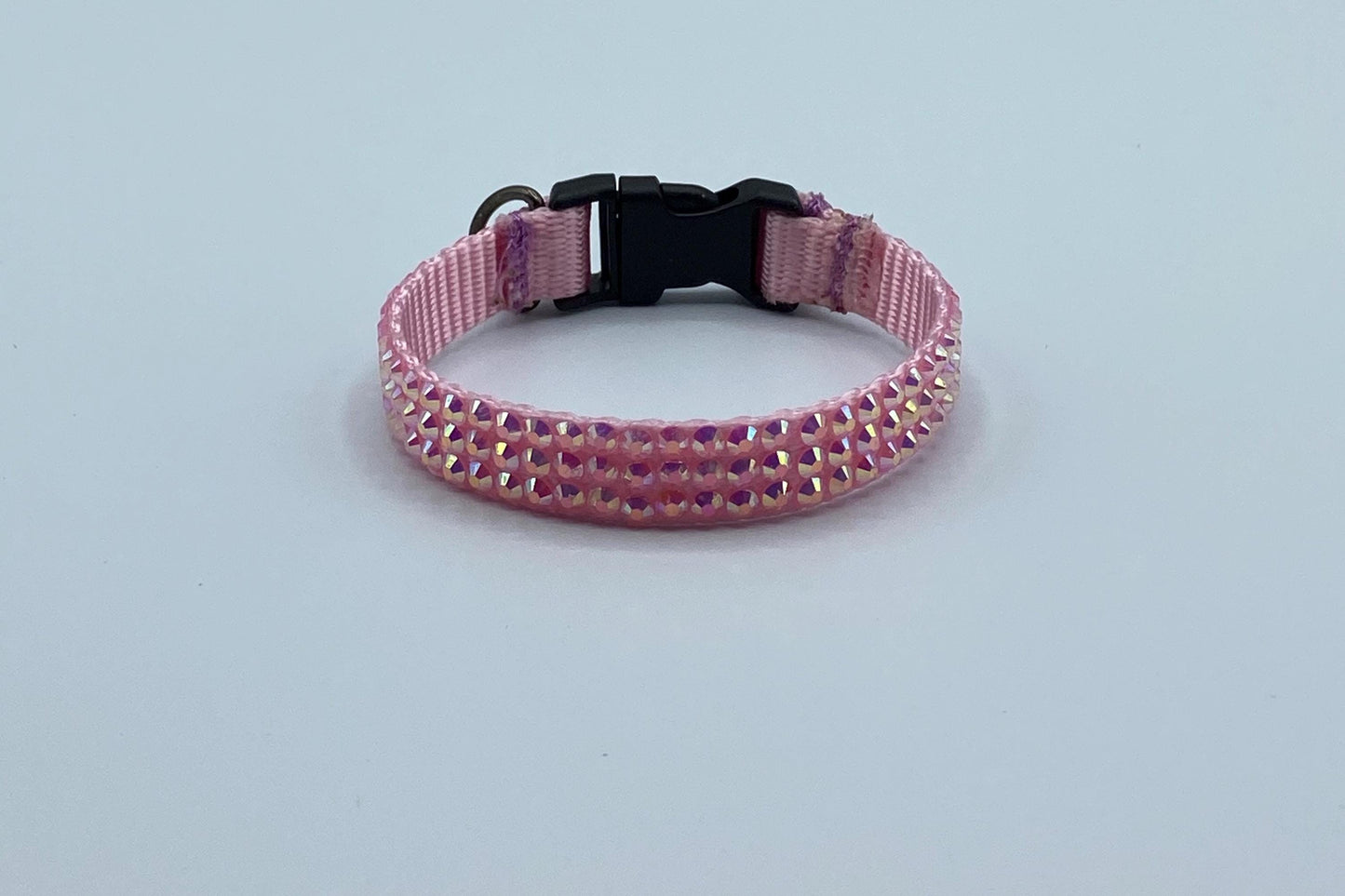 Handmade Pink Rhinestone Cat Collar – Pretty & Sparkly Bling Collar for Cats