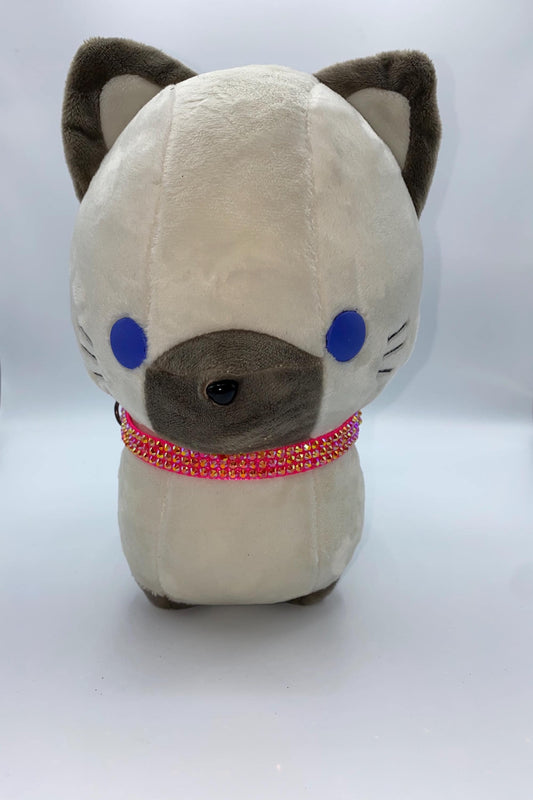 Handmade Hot Pink Rhinestone Cat Collar – Glam & Sparkly Bling Collar for Cats